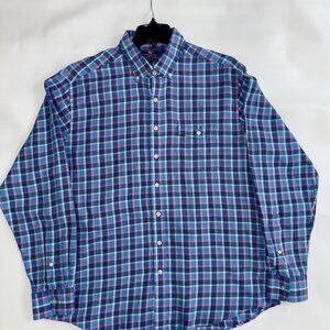 Vineyard Vines Me Long Sleeve Button Down Slim Fit Crosby Shirt- L Blue Pink